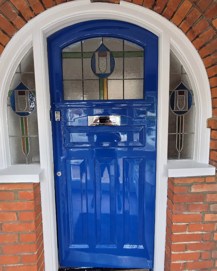 Front Door High Gloss in Oxford Blue, after