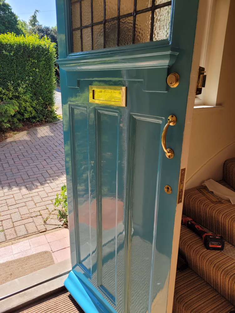 Front Door and Porch Restoration in Teal Facade, photo 24 of 24