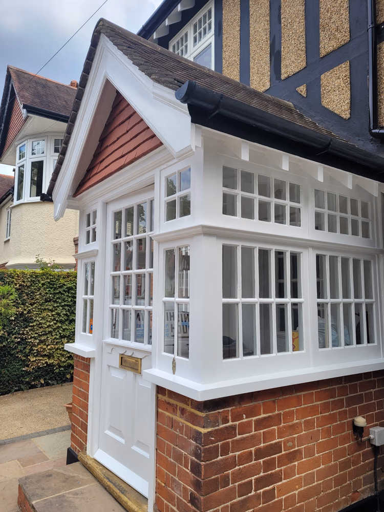 Original wooden porch fully restored and refinished